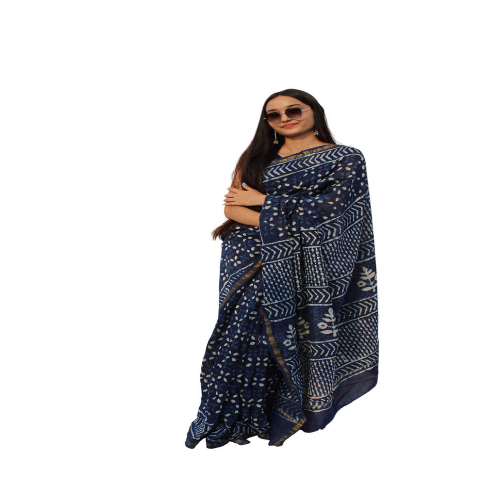 Vibrant Tie-Dye Linen Cotton Saree - Ideal for Festive & Casual Wear, Comfortable & Durable Fabric, Unique Design, 5.5 Meters Long and 42 Inches Wide