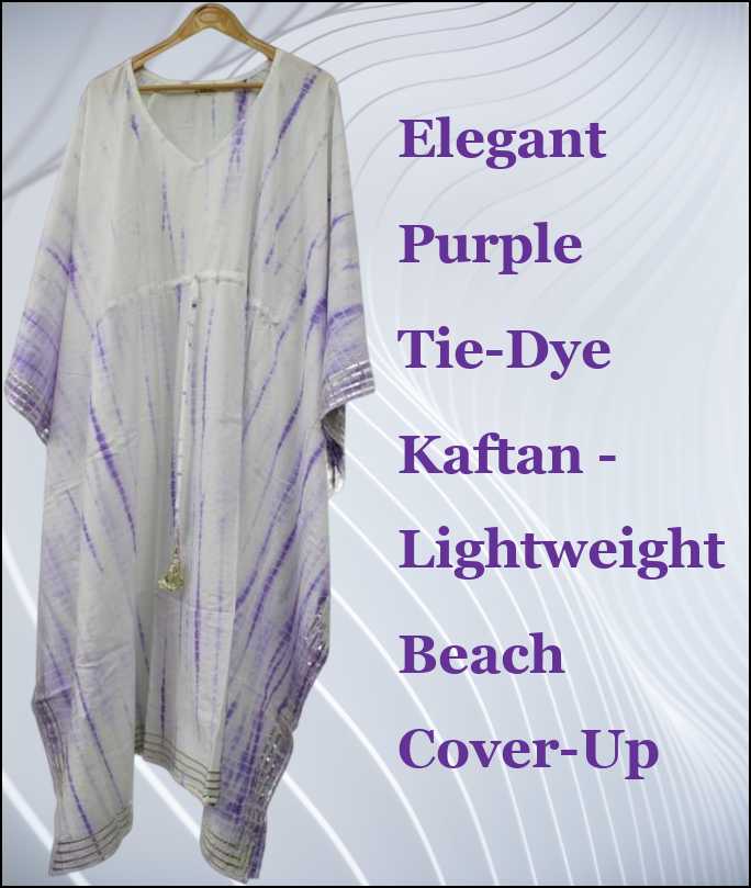 Tie-Dye Kaftan for Women - Elegant Beach Cover-Up & Casual Summer Dress with Stylish