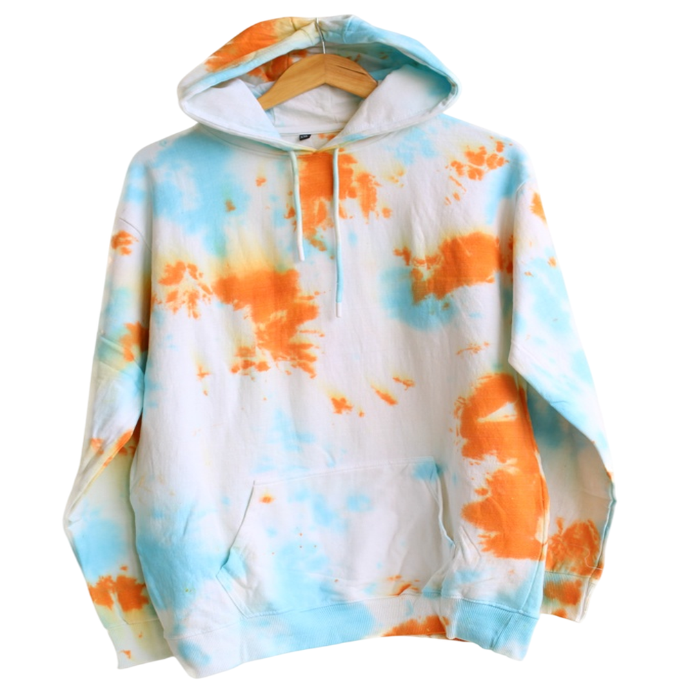 Unisex Tie-Dye Hooded Sweatshirt - Full Sleeve, Vibrant Pattern, Comfortable Unisex Fit with Kangaroo Pocket and Adjustable Drawstring Hood, Ideal for Casual Wear and Outdoor Adventures