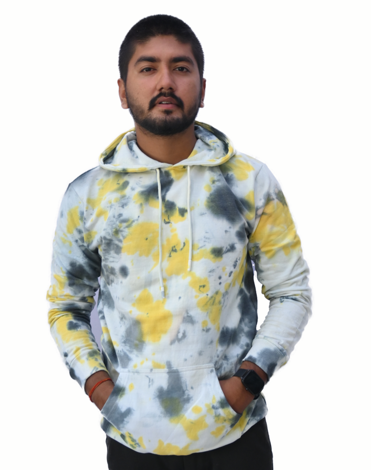 Unisex Tie-Dye Hooded Sweatshirt - Full Sleeve, Vibrant Pattern, Comfortable Unisex Fit with Kangaroo Pocket and Adjustable Drawstring Hood, Ideal for Casual Wear and Outdoor Adventures