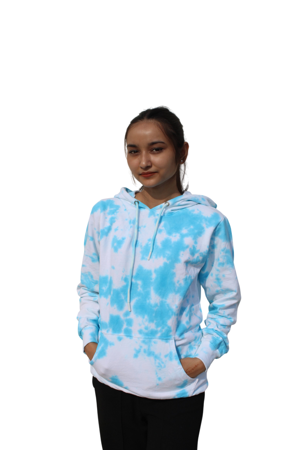 Unisex Tie-Dye Hooded Sweatshirt - Full Sleeve, Vibrant Orange & Purple Pattern, Comfortable Unisex Fit with Kangaroo Pocket and Adjustable Drawstring Hood, Ideal for Casual Wear and Outdoor Adventures