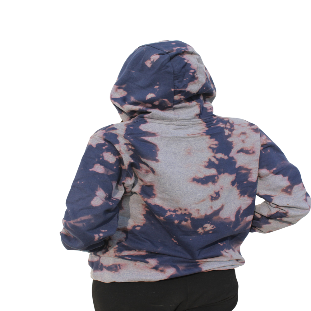 Unisex Tie-Dye Hooded Sweatshirt - Full Sleeve, Vibrant Orange & Purple Pattern, Comfortable Unisex Fit with Kangaroo Pocket and Adjustable Drawstring Hood, Ideal for Casual Wear and Outdoor Adventures