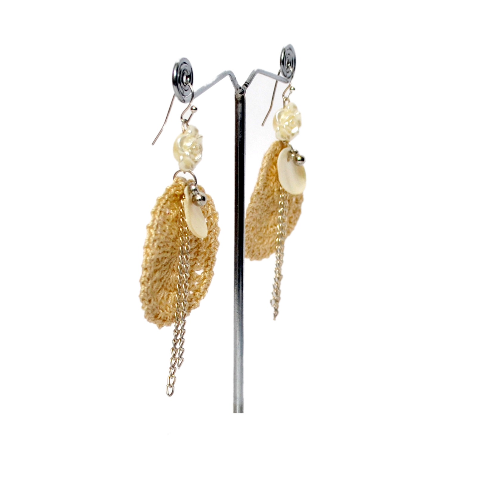 TrendyCraft Crochet Shell Dangler Earrings